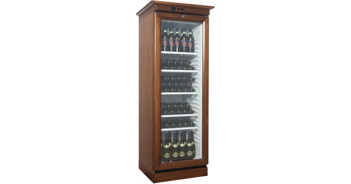 Cantina vini refrigerata ventilata CW51G1TB Klimitalia,1 porta a sfioro,  mensole in legno, lt 145/cap.