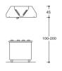 CAPPA CENTRALE INOX AISI 430  NEUTRE PROF. CM. 130 - foto 1