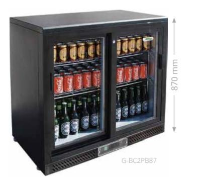 VETRINA REFRIGERATA 2 PORTE SCORREVOLI A VETRO TN +2+8° H 87 CM BC2PS87