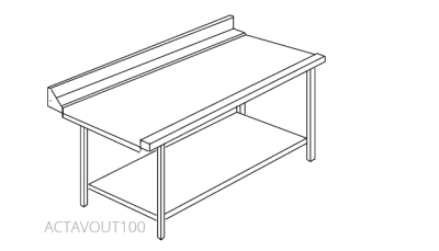 TAVOLO INOX USCITA LAVASTOVIGLIE SENZA ALZATINA CM. 81X64X85/90H DX O SX