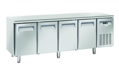 TAVOLO REFRIGERATO INOX  QUATTRO PORTE PROFONDITA CM. 60 SF 4100 BASSATEMPERATURA