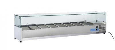 VETRINA REFRIGERATA STATICA IN ACCIAIO INOX PER VASCHETTE   8 xGN 1/3 TOP CON VETRO COD. VRX 18/38