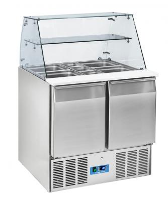 SALADETTE 2 PORTE CON VETRO SUPERIORE E VANI PER VASCHETTE COD. CRQ 90A