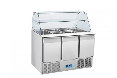 SALADETTE 3 PORTE CON VETRO SUPERIORE E VANI PER VASCHETTE COD. CRQ 93A