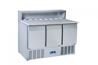 SALADETTE 3 PORTE CON TOP IN GRANITO PREDISPOSTA PER N. 8 BACINELLE GN 1/6 (ESCLUSE)  COD. CRP93A