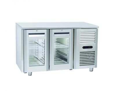 TAVOLO REFRIGERATO GN 1/1 2 PORTE A VETRI PROF CM. 72.5 COD. QRG 2100