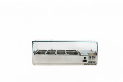 AISI 201 STATIC REFRIGERATED DISPLAY CASE TN FOR PIZZA INGREDIENTS VRX1200-380-FC FOR 3X1/3+1x1/2 GN CONTAINERS