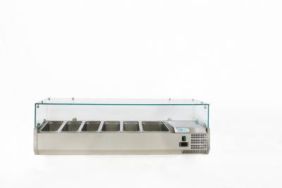 AISI 201 STATIC REFRIGERATED DISPLAY CASE TN FOR PIZZA INGREDIENTS VRX1500-380-FC FOR 5X1/3+1x1/2 GN CONTAINERS