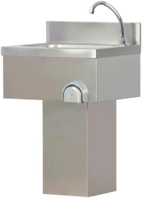 LAVAMANI INOX CON COMANDO A GINOCCHIO CM. 50X40 E COLONNA INOX